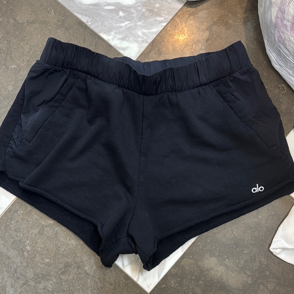 ALO Yoga Black Athletic Shorts Lightweight Breathable